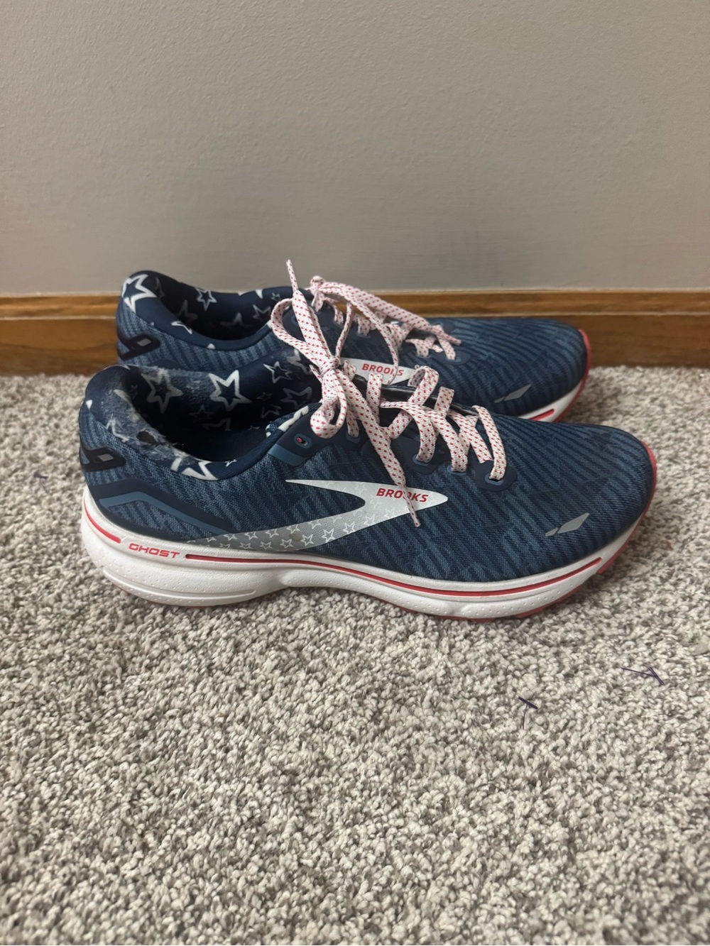 Women’s Brooks Ghost 15 Stars Stripes American Running Sneakers Size 8